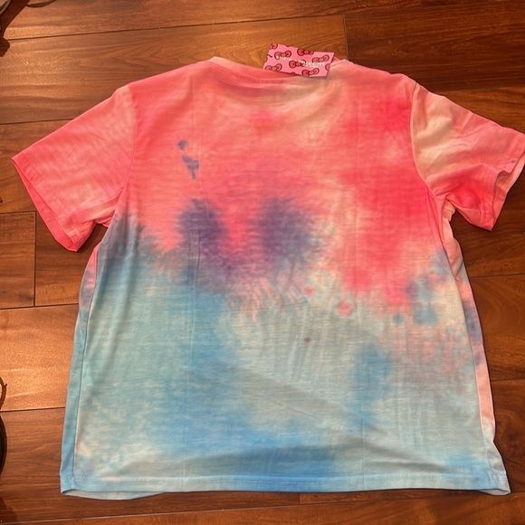 New Hello Kitty Shein Tie Dye Tee, Size 0XL, Pink, Blue, New with Tag! - Picture 5 of 5